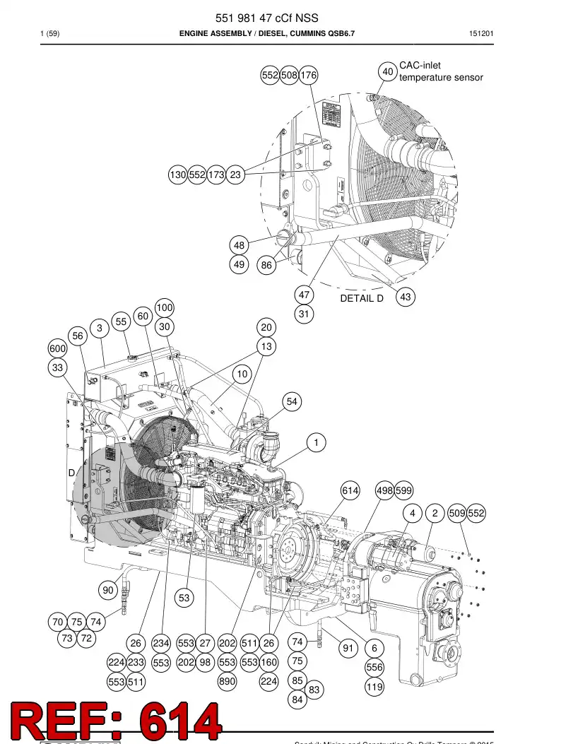 55071383 550 713 83 Stud - Sandvik Technical Drawing