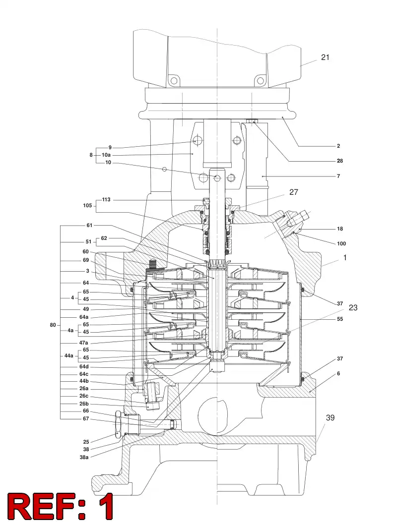 55071397 550 713 97 WATER PUMP - Sandvik Technical Drawing