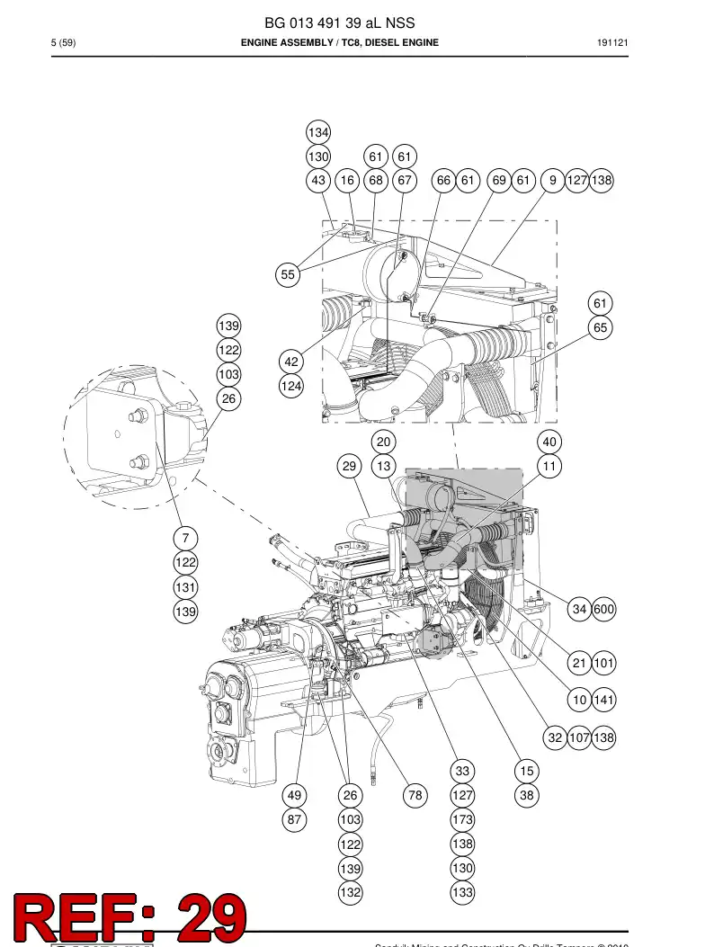 55071401 550 714 01 Pipe, Intake - Sandvik Technical Drawing