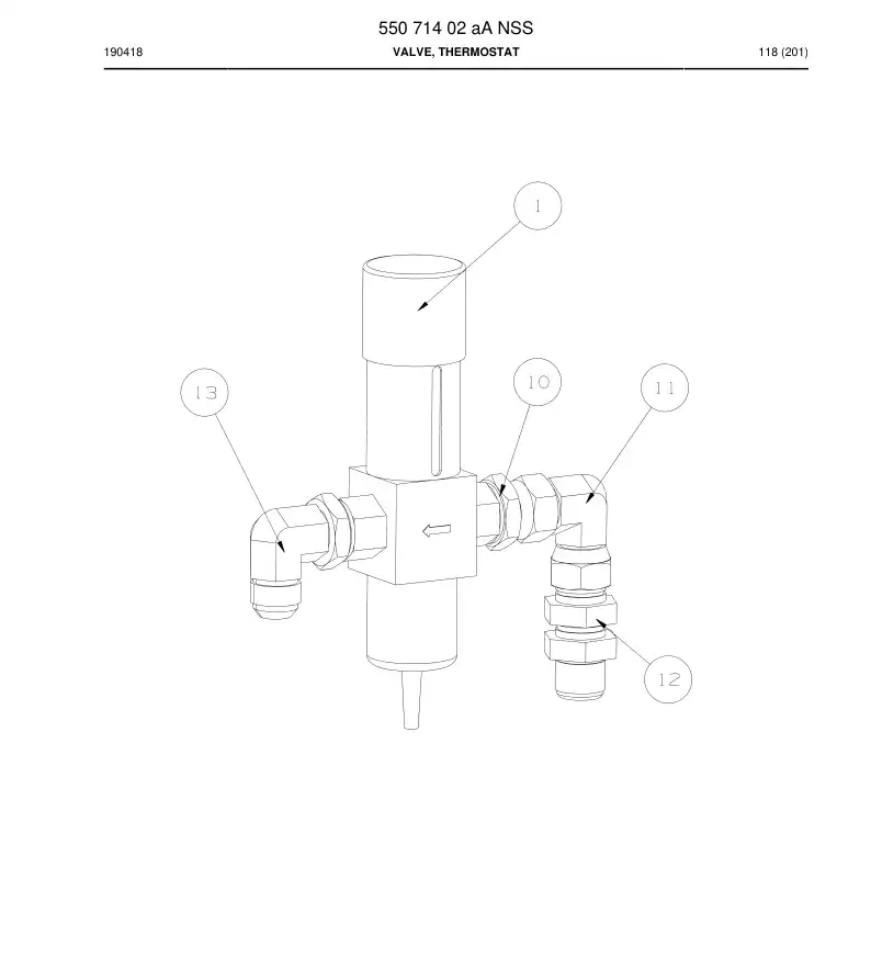 55071402a 550 714 02a VLVULA, TERMOSTATO - Sandvik Technical Drawing