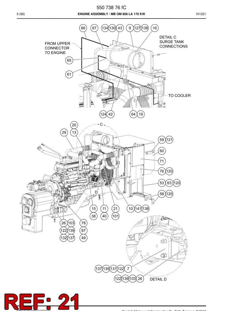 55071411 550 714 11 Plate - Sandvik Technical Drawing