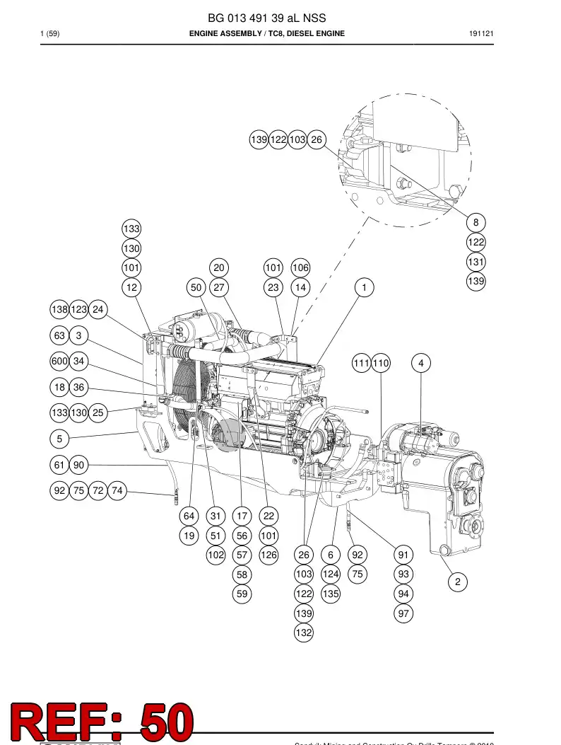 55071422a 550 714 22a Hose, Water - Sandvik Technical Drawing