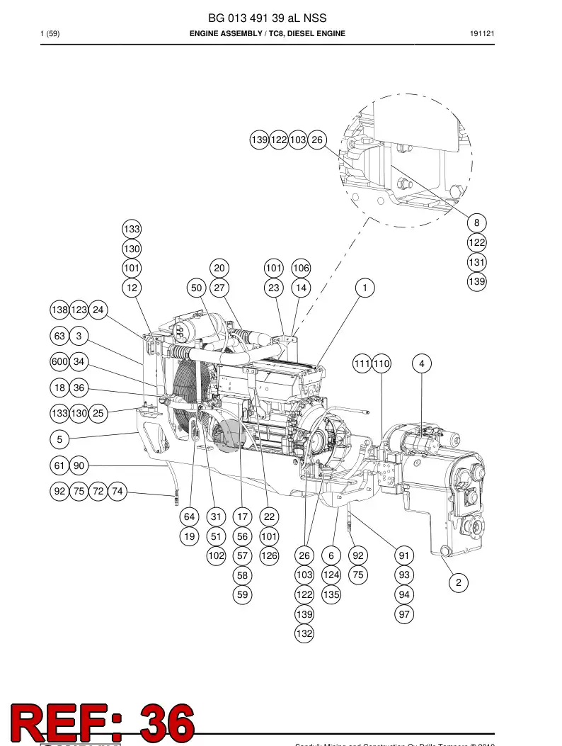 55071423 550 714 23 Hose, Water - Sandvik Technical Drawing