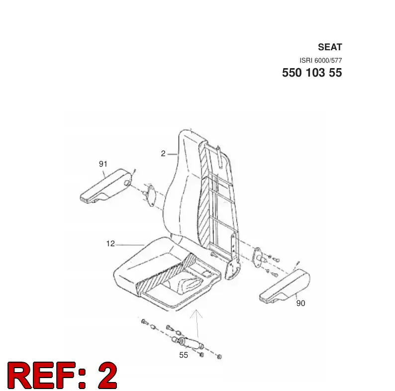 550 714 53 Back rest - drawing