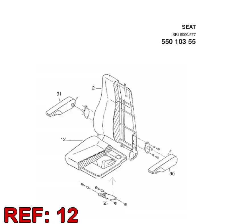 550 714 55 Cushion, Seat - drawing