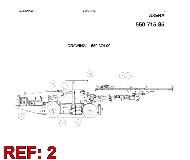 55071566 550 715 66 REAR MODULE - Sandvik Technical Drawing