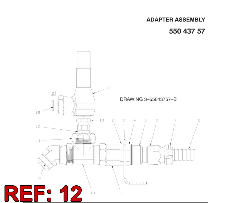55071642 550 716 42 Reducer, Tube End - Sandvik Technical Drawing