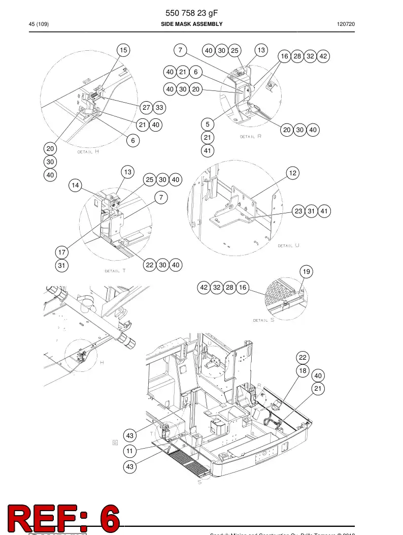 55071677 550 716 77 Backing plate - Sandvik Technical Drawing