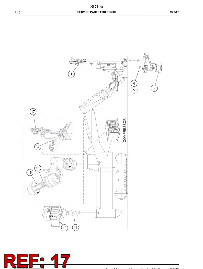 55071758 550 717 58 Oil separator - Sandvik Technical Drawing