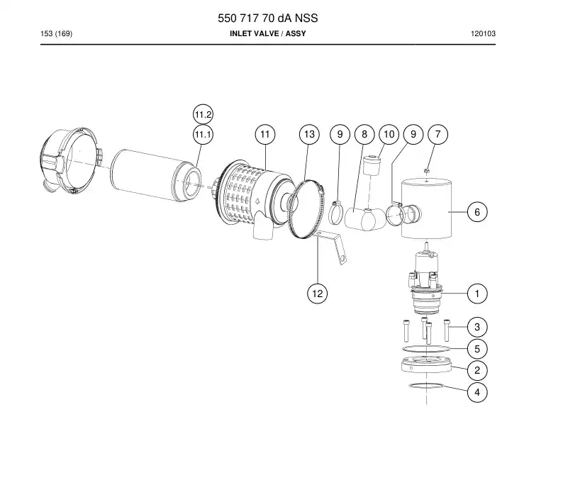 55071770d 550 717 70d Valve, Inlet - Sandvik Technical Drawing