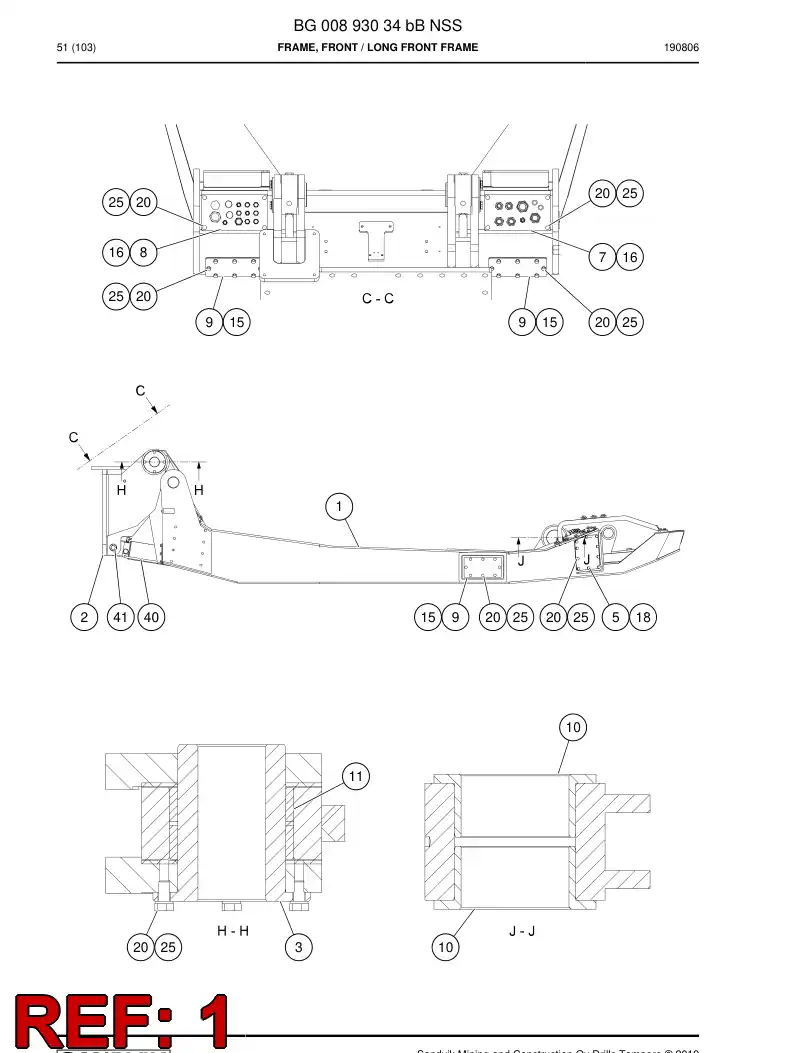 55071779c 550 717 79c Frame, Front - Sandvik Technical Drawing