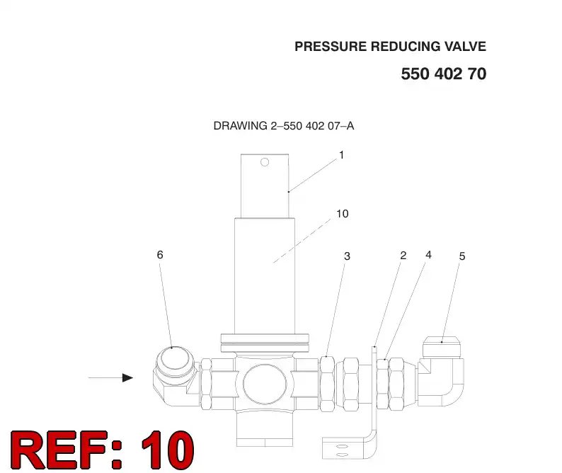 550 719 15 SPRING PRESSURE REDUCING VALVE - drawing
