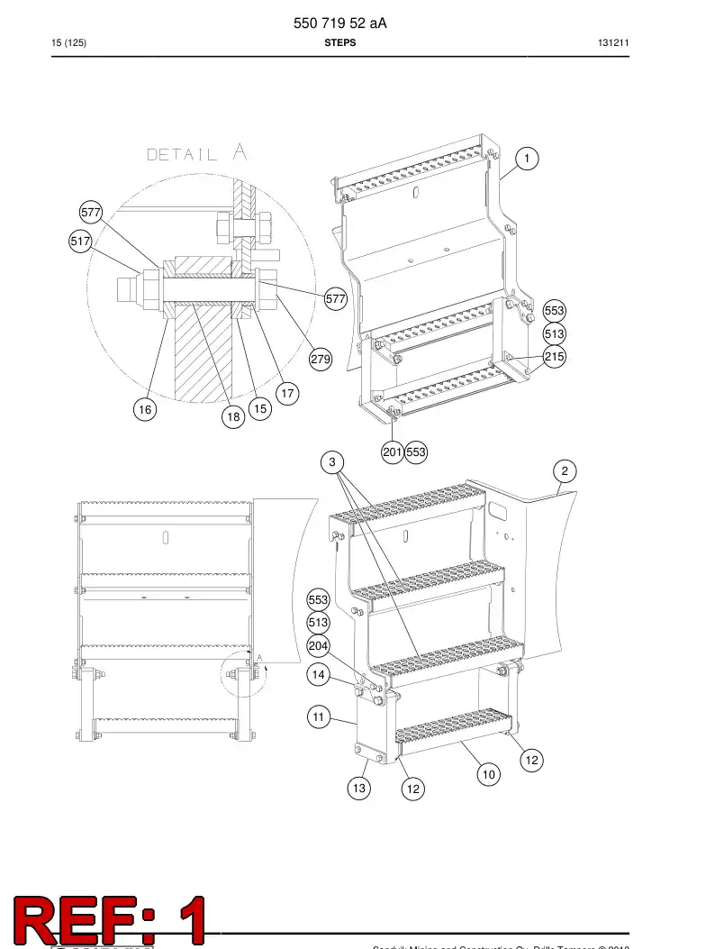 55071951 550 719 51 Frame - Sandvik Technical Drawing