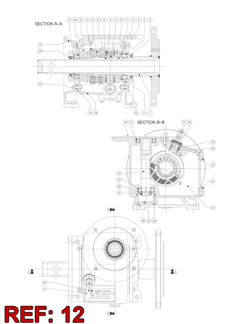 55071990 550 719 90 CLUTCH DRUM - Sandvik Technical Drawing