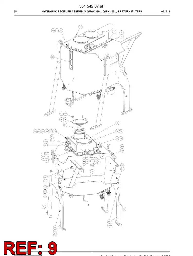 55072106 550 721 06 Gasket plate - Sandvik Technical Drawing