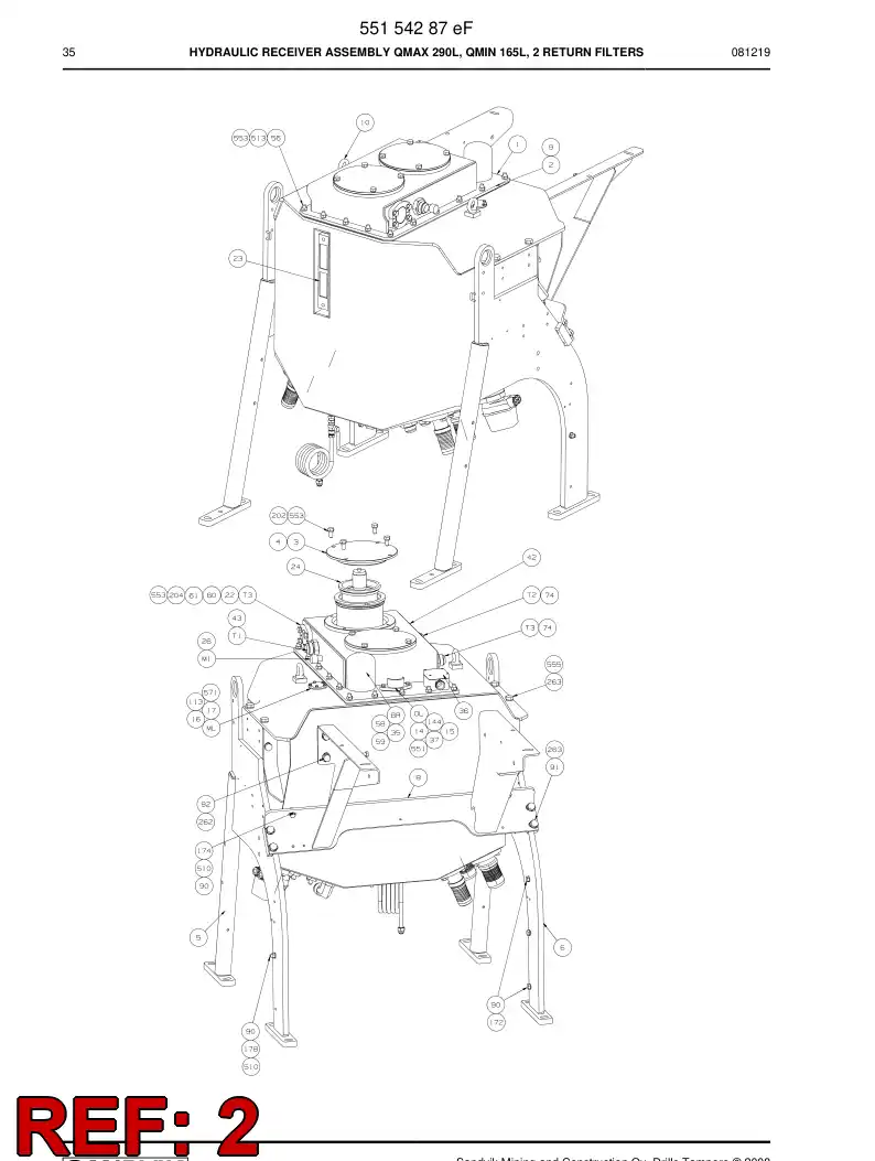 55072107 550 721 07 Cover - Sandvik Technical Drawing