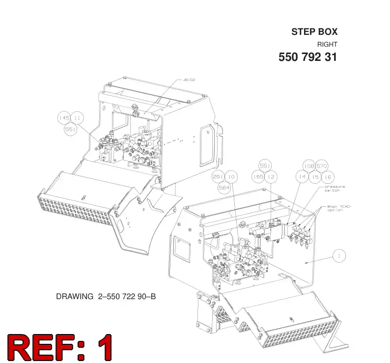 55072206 550 722 06 STEP BOX - Sandvik Technical Drawing