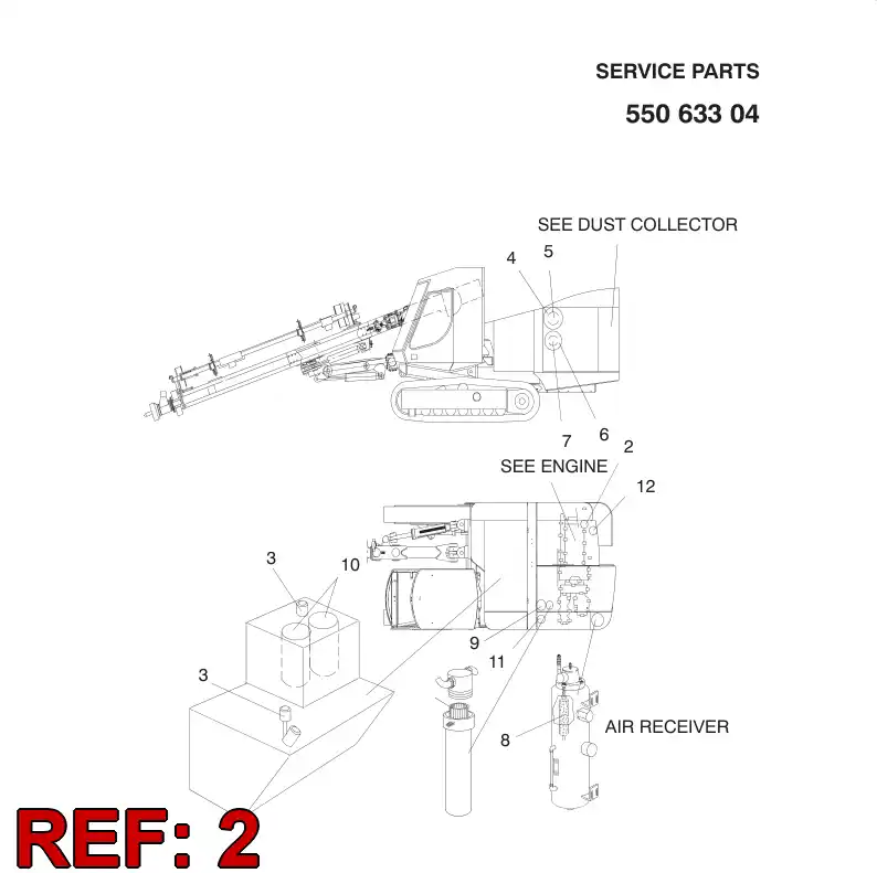 55072323 550 723 23 FUEL FILTER - Sandvik Technical Drawing