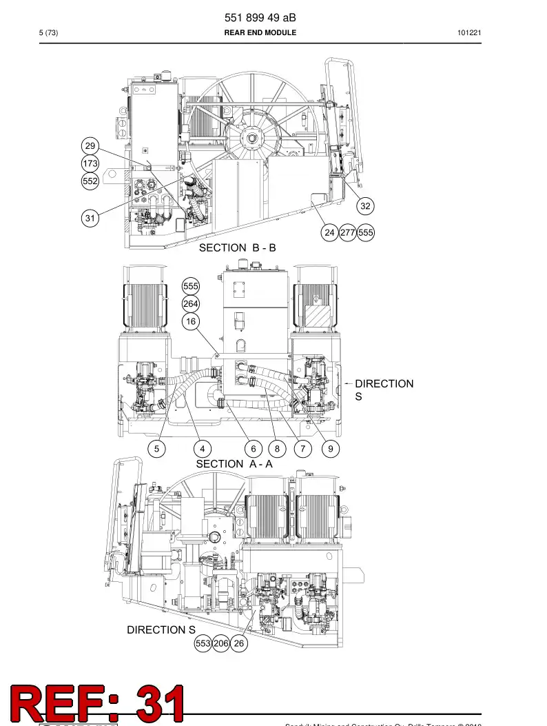 55072496 550 724 96 Cover plate - Sandvik Technical Drawing