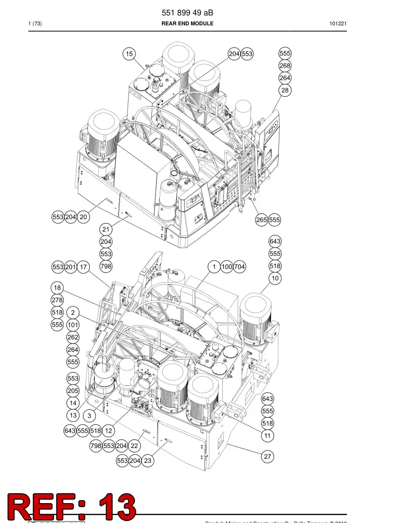 55072588 550 725 88 Shaft - Sandvik Technical Drawing