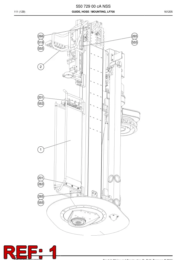 55072691b 550 726 91b Guide, Hose - Sandvik Technical Drawing