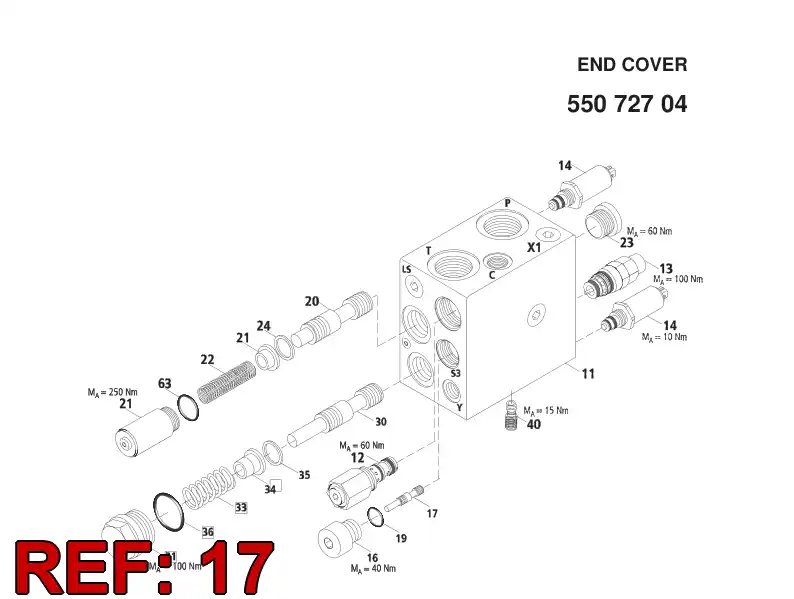 55072723 550 727 23 Spool - Sandvik Technical Drawing