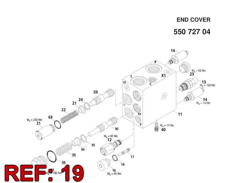 55072725 550 727 25 O-ring - Sandvik Technical Drawing
