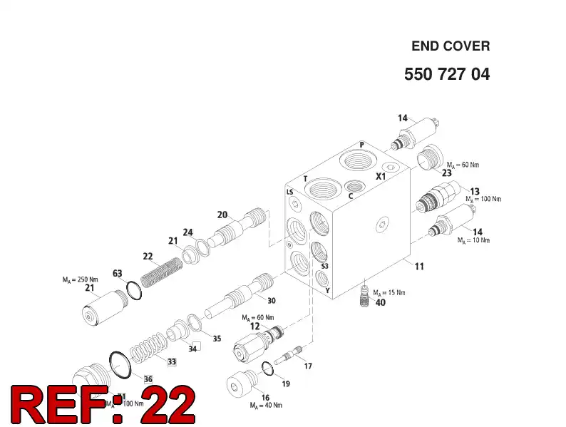 55072740 550 727 40 Spring - Sandvik Technical Drawing