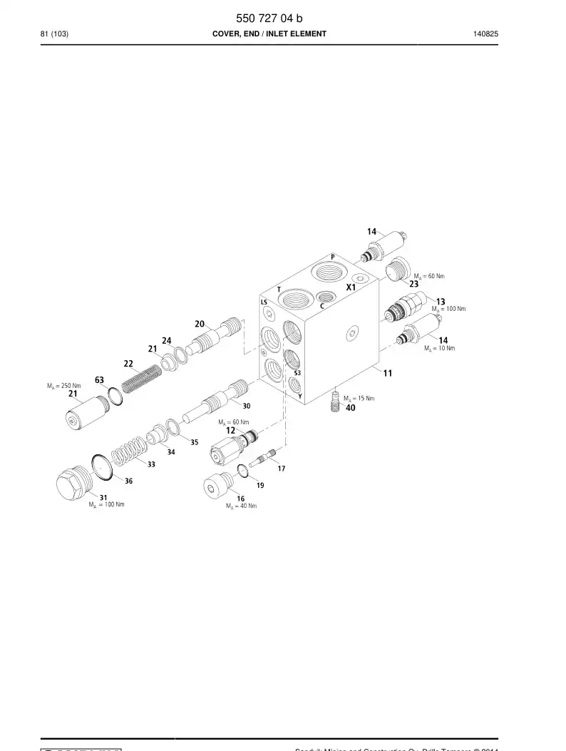 55072744a 550 727 44a Spool - Sandvik Technical Drawing