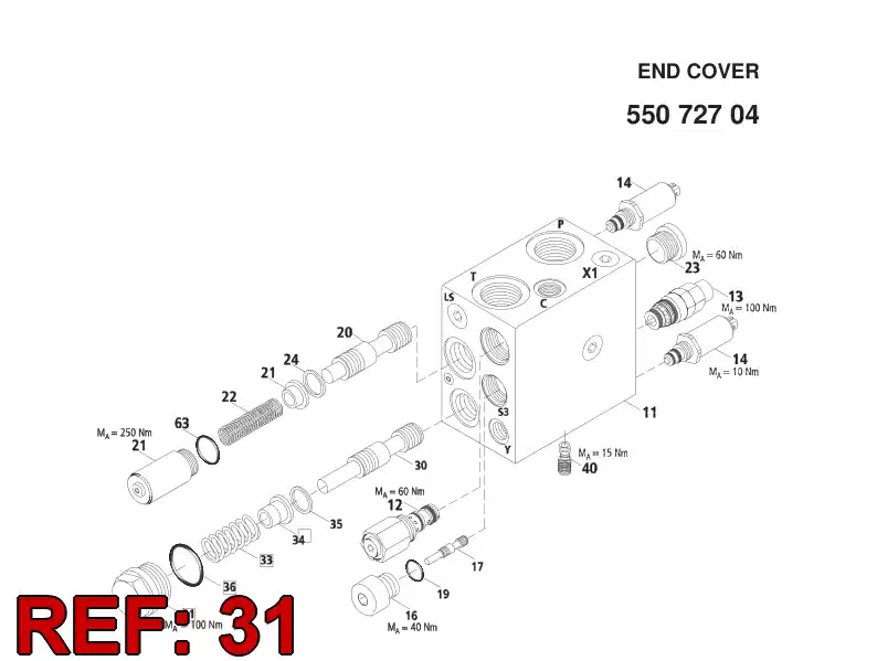 55072745 550 727 45 Plug - Sandvik Technical Drawing