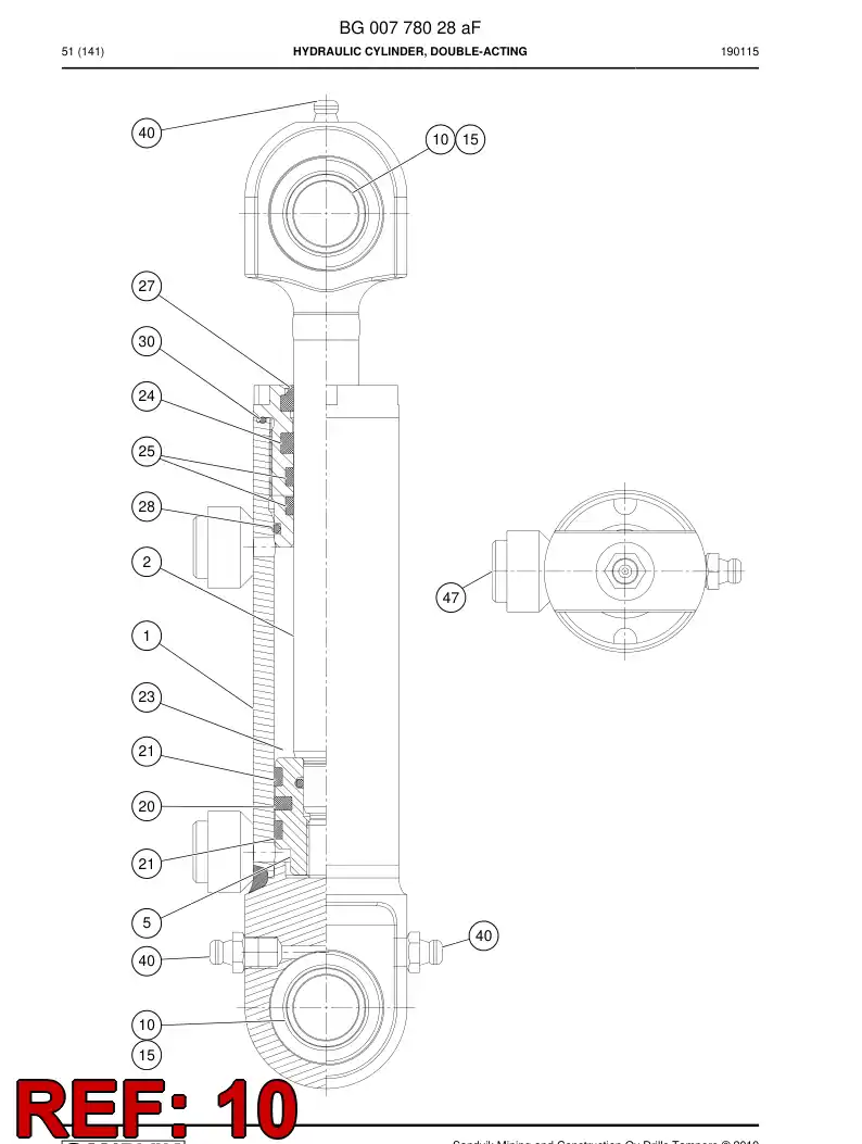 55072753 550 727 53 Bearing - Sandvik Technical Drawing