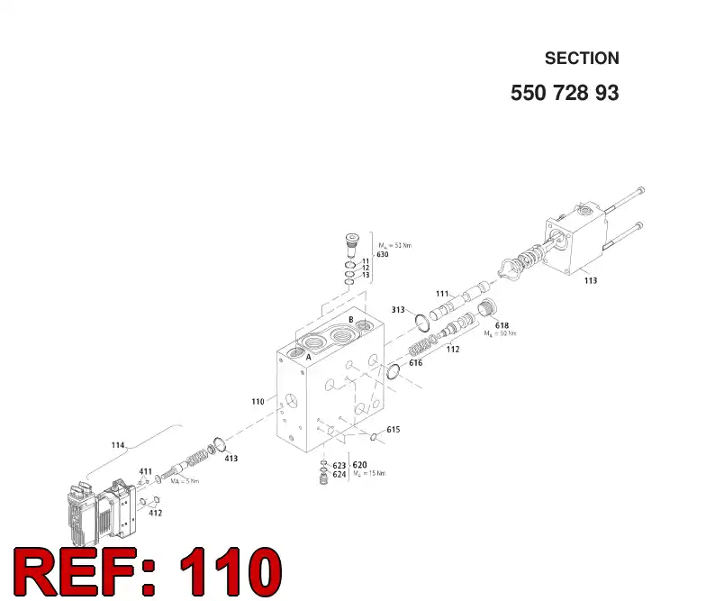 55072760 550 727 60 SECTION BODY - Sandvik Technical Drawing