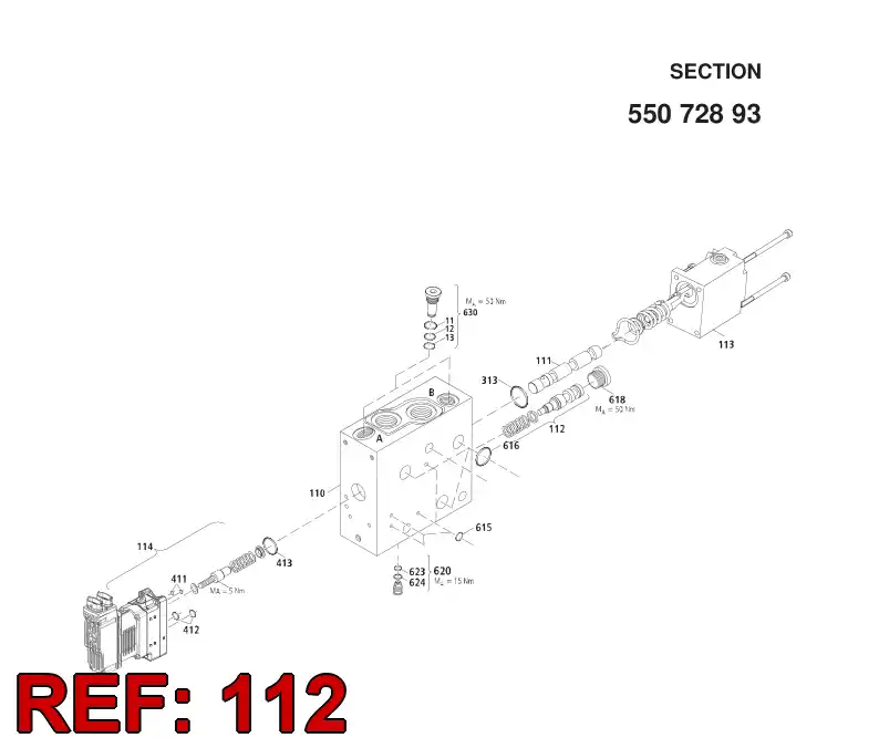 55072768 550 727 68 PRESSURE COMPENSATOR - Sandvik Technical Drawing