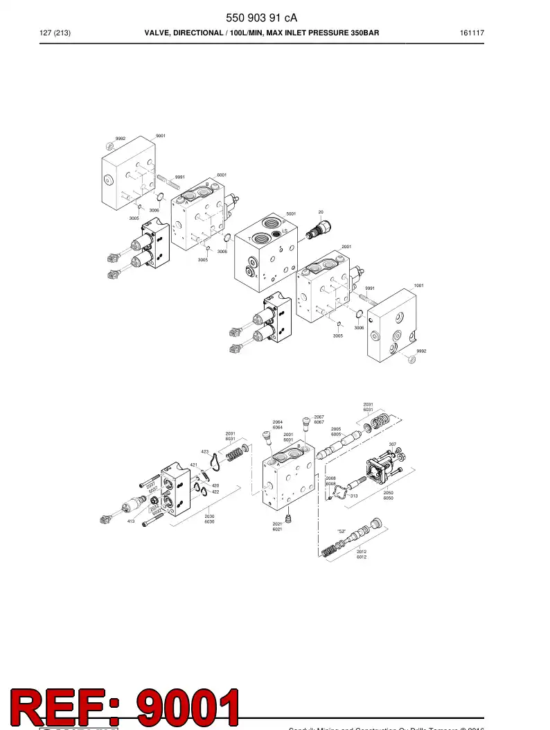55072781b 550 727 81b Cover, End - Sandvik Technical Drawing