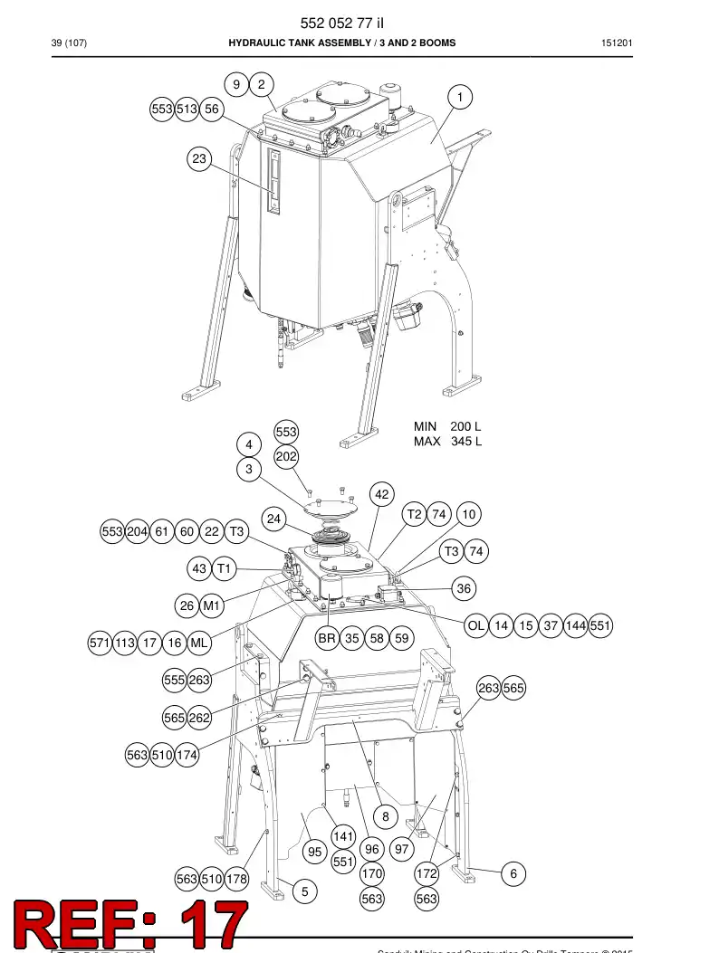 55072790 550 727 90 Plate - Sandvik Technical Drawing