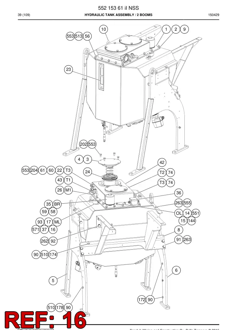55072791 550 727 91 Plate, Gasket - Sandvik Technical Drawing