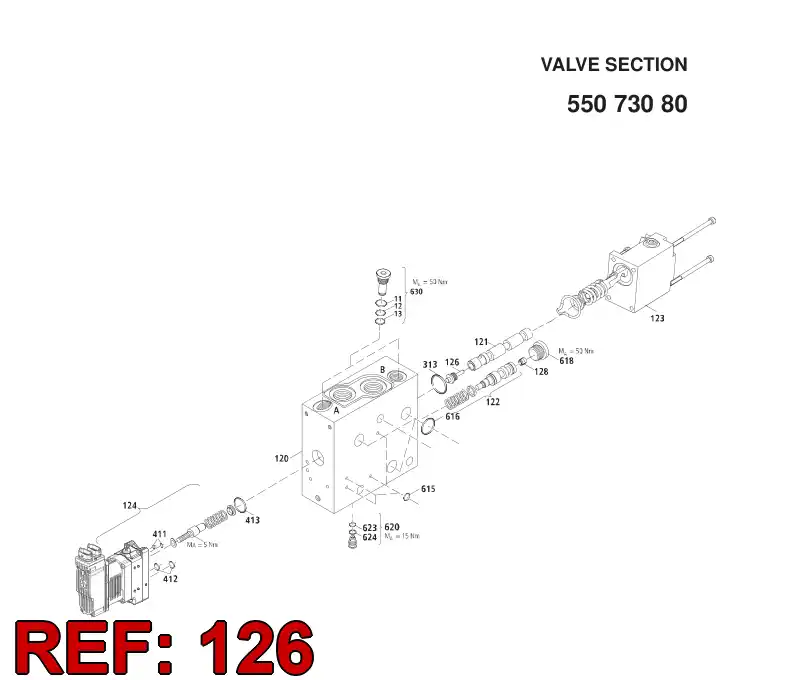 55072851 550 728 51 Spool - Sandvik Technical Drawing