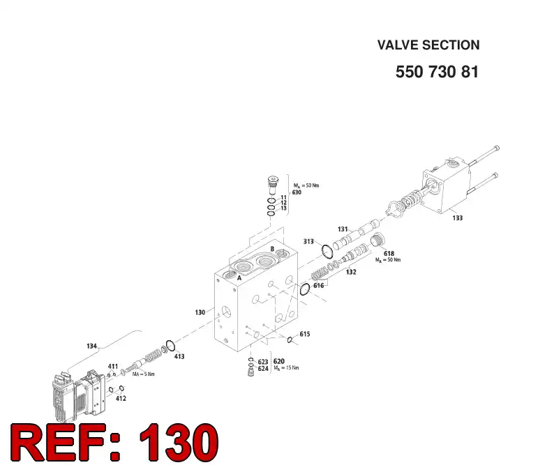55072895 550 728 95 SECTION - Sandvik Technical Drawing
