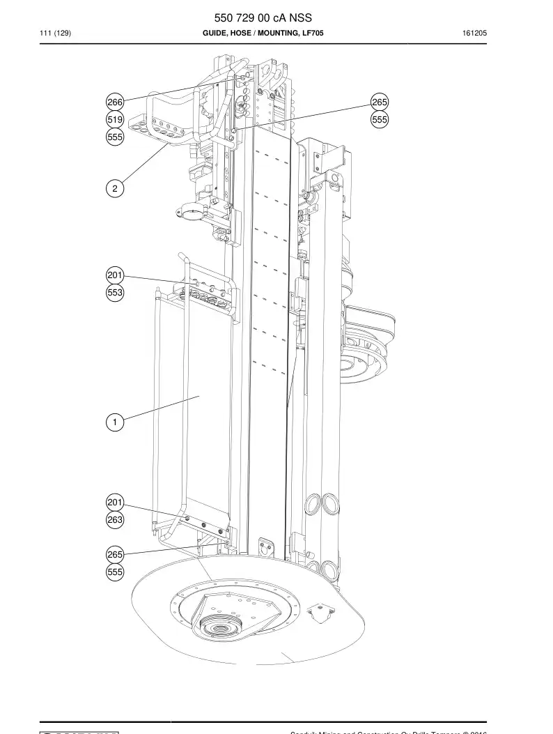 55072900c 550 729 00c Guide, Hose - Sandvik Technical Drawing