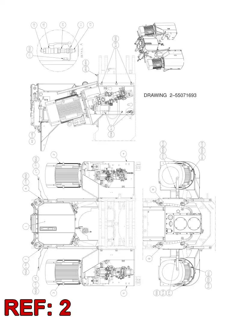 55072983 550 729 83 POWER PACK ASSEMBLY - Sandvik Technical Drawing