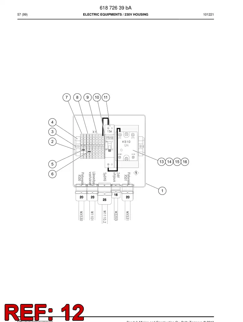 55073006a 550 730 06a Fuse - Sandvik Technical Drawing
