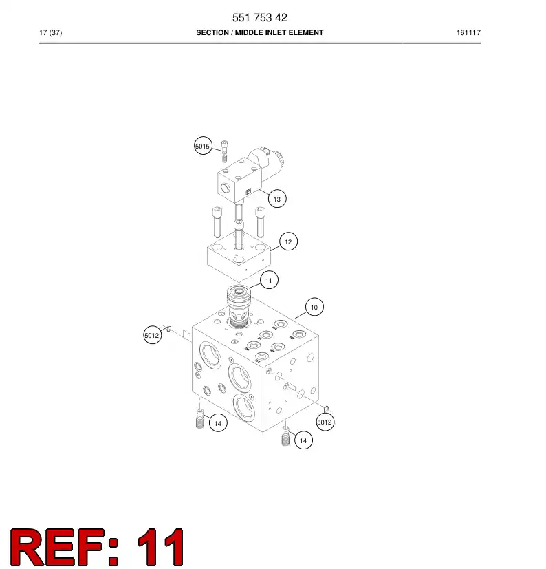 55073033a 550 730 33a Valve, Poppet, Directional - Sandvik Technical Drawing