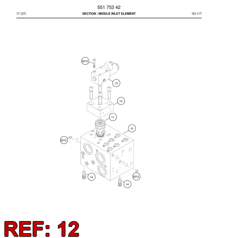 55073035 550 730 35 Plate - Sandvik Technical Drawing