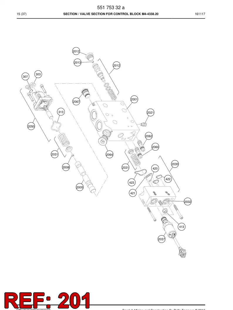 55073046b 550 730 46b Orifice - Sandvik Technical Drawing