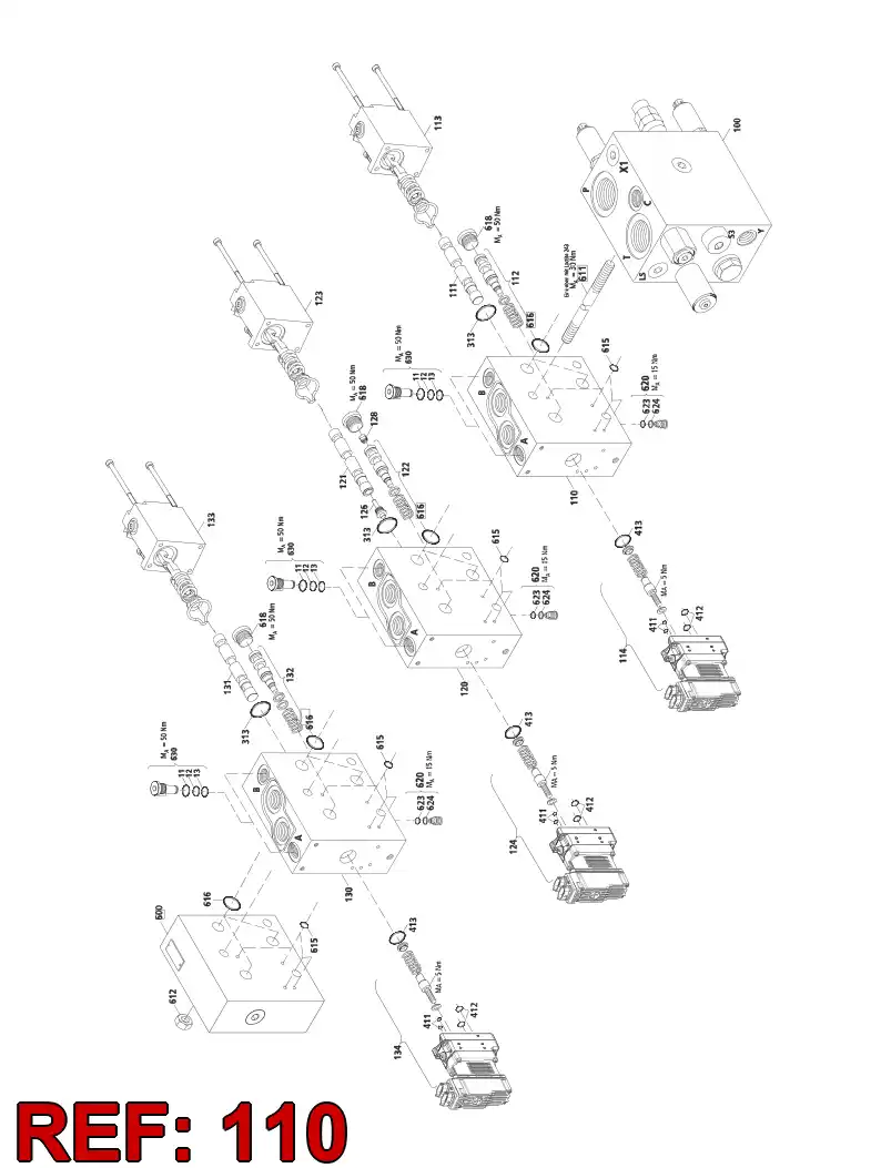 55073078 550 730 78 VALVE SECTION - Sandvik Technical Drawing