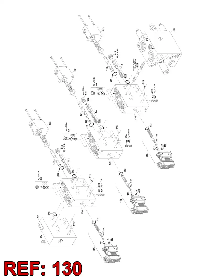 55073081 550 730 81 VALVE SECTION - Sandvik Technical Drawing