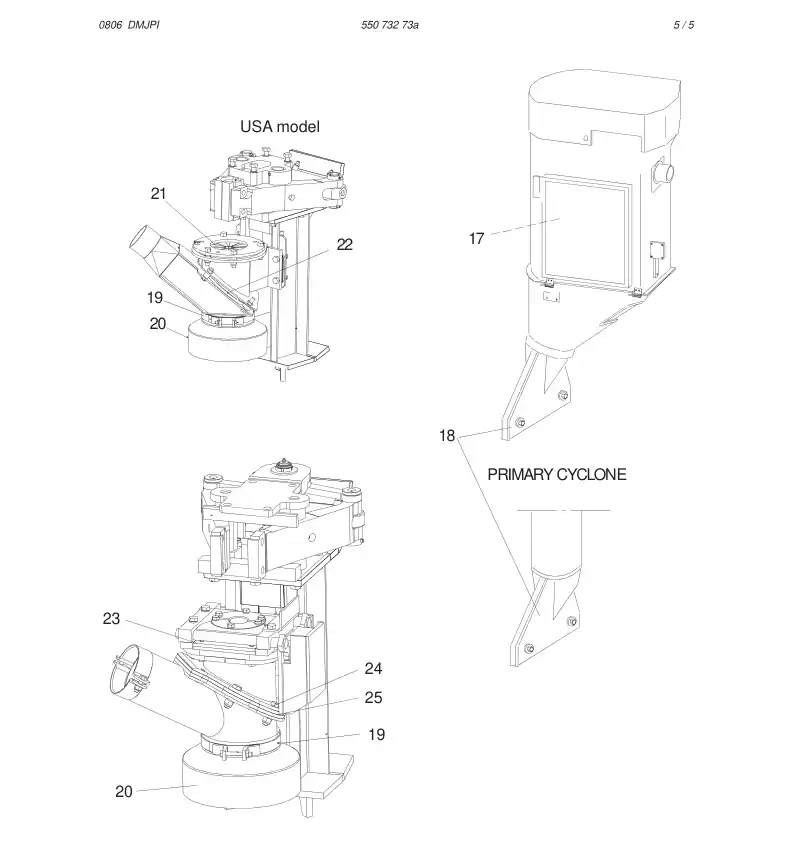 55073273 550 732 73 SERVICE PARTS FOR RANGER 800 ( - Sandvik Technical Drawing