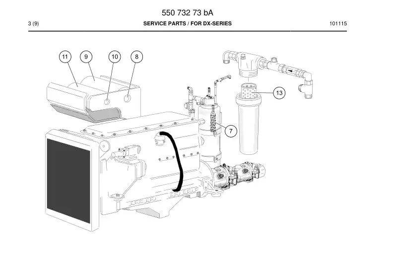 55073273c 550 732 73c SERVICE PARTS - Sandvik Technical Drawing