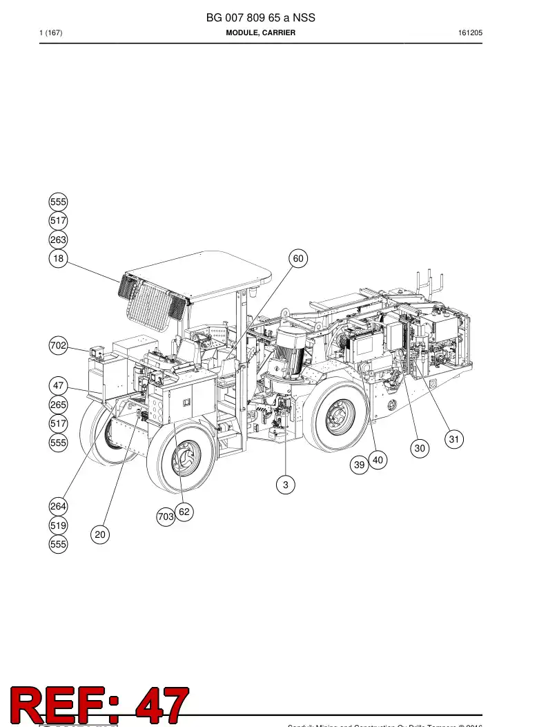 55073368 550 733 68 Guide, Hose - Sandvik Technical Drawing