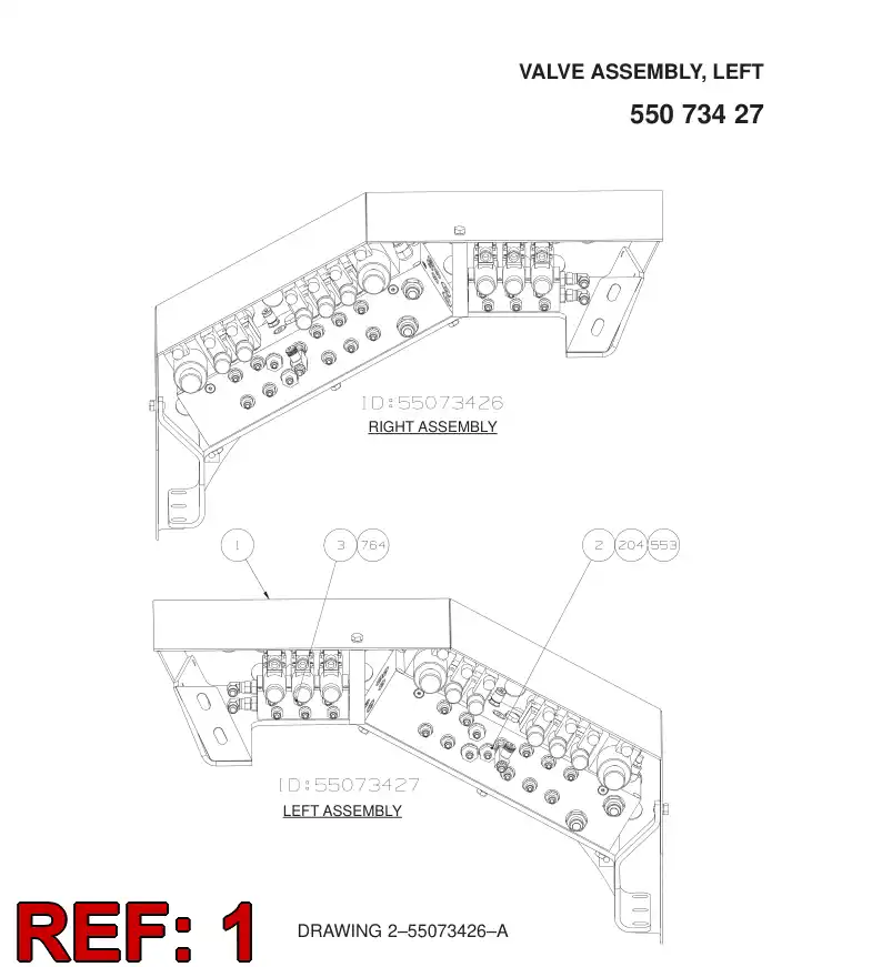 55073425 550 734 25 MOUNTING BRACKET - Sandvik Technical Drawing
